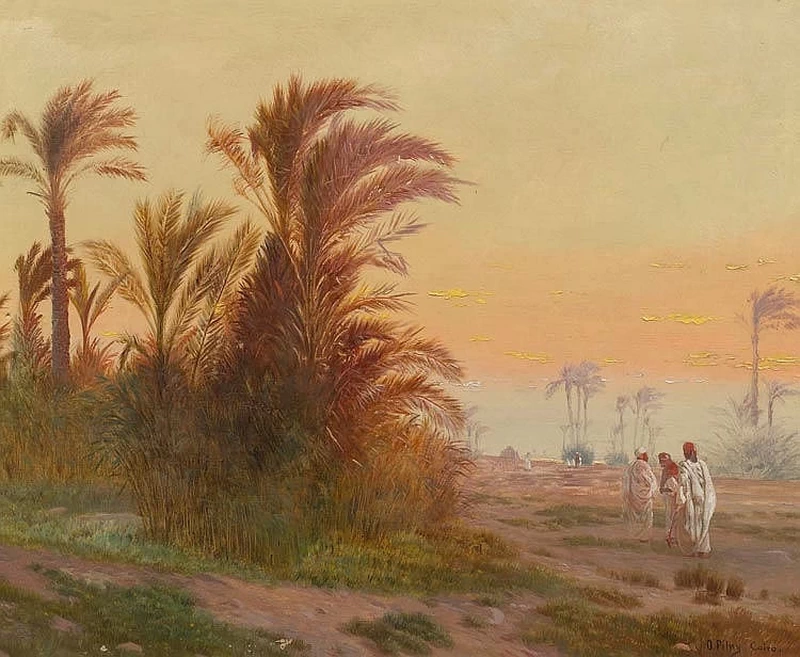 Beduini in un'oasi vicino al Cairo